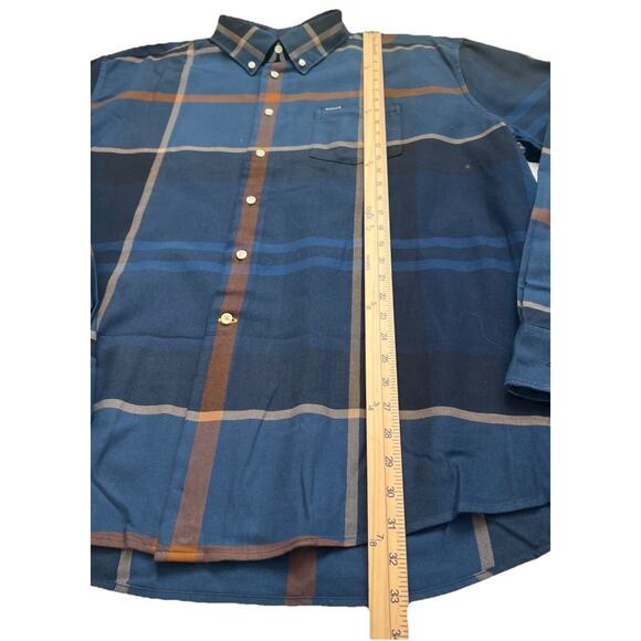 Barbour Dunoon Shirt Mens XL Blue Tartan Plaid Tailored Fit Button Down Cotton - Picture 7 of 10